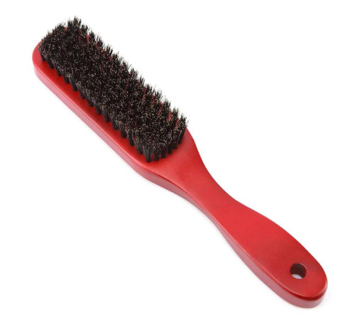 Расческа-щетка FASHION OIL HEAD деревянная с короткой натуральной щетиной (1,6 см) красная