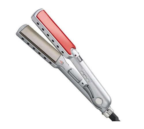 Утюг выпрямитель для выравнивания волос Happy Hair Curve Titanium Flat серебристый с титановыми пластинами