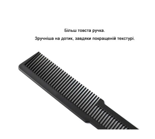 Гребінець для стрижки під машинку, тушовки Professional Flat Top 75339 карбоновий антистатичний чорний 205 мм