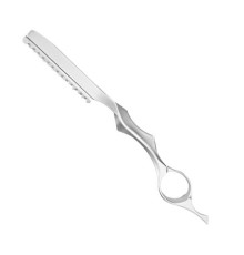 Філірувальна небезпечна бритва Barber Razor в наборі з лезом упор під палець срібляста