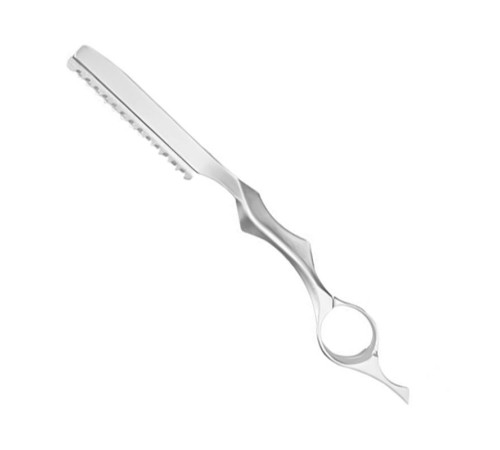 Філірувальна небезпечна бритва Barber Razor в наборі з лезом упор під палець срібляста