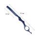 Филировочная опасная бритва Barber Razor в наборе с лезвием упор под палец синяя