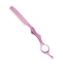 Філірувальна небезпечна бритва Barber Razor в наборі з лезом упор під палець рожева