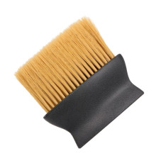 Щітка-змітка волосся з шиї після стрижки Barber-3 для перукаря барбера овал чорна ручка світла щетина 13.5x12.5 см