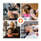 Комір-обтяжувач милькоуп Happy Hair перукарський для стрижки для пеньюара круглий силіконовий бузковий