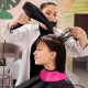 Комір-обтяжувач милькоуп Happy Hair перукарський для стрижки для пеньюара круглий силіконовий бузковий