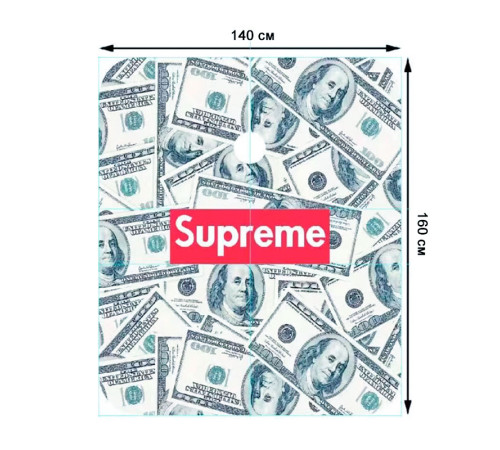 Парикмахерская накидка-пеньюар для клиента Supreme US Dollar водостойкий нейлон 140х160 см