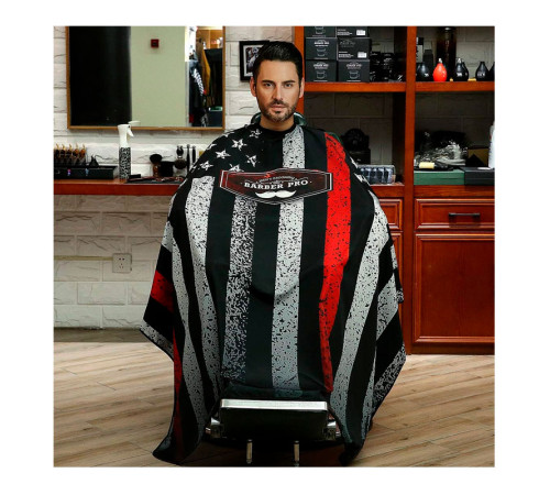 Парикмахерская накидка-пеньюар для клиента Barber PRO USA водостойкий нейлон 140х160 см