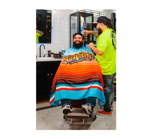 Перукарська накидка-пеньюар для клієнта Barber Suavecito водостійкий нейлон 140х160 см