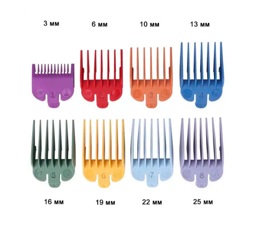 Набор универсальных насадок Barbertools для машинок для стрижки волос 8 штук, 3-25 мм