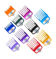 Набір універсальних насадок Barbertools з металічною кліпсою для машинок для стрижки волосся 10 штук 1,5 - 25 мм різнокольорові