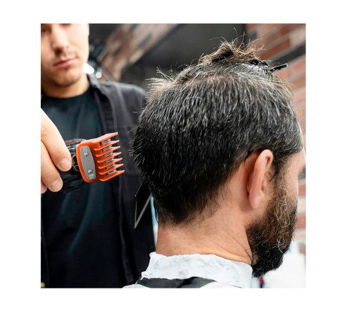 Набір універсальних насадок Barbertools з металічною кліпсою для машинок для стрижки волосся 10 штук 1,5 - 25 мм різнокольорові