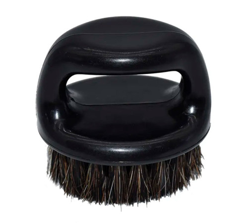Щітка для фейду, бороди кастет Barber Finger Brush для барбера, перукаря кругла чорна