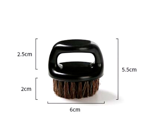Щітка для фейду, бороди кастет Barber Finger Brush для барбера, перукаря кругла чорна