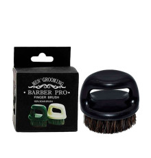 Щітка для фейду, бороди кастет Barber Finger Brush для барбера, перукаря кругла чорна