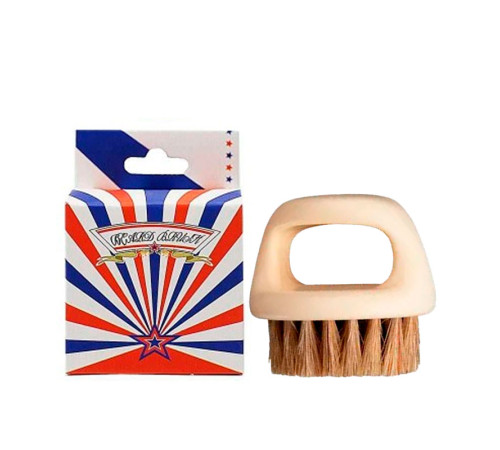 Щітка для фейду, бороди кастет Barber Finger Brush для барбера, перукаря кругла червона
