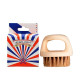 Щітка для фейду, бороди кастет Barber Finger Brush для барбера, перукаря кругла червона