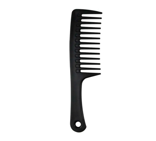 Гребінь для волосся з ручкою та широкими зубцями Wide Tooth Comb пластиковий, 25 см чорний