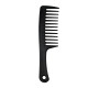 Гребінь для волосся з ручкою та широкими зубцями Wide Tooth Comb пластиковий, 25 см чорний