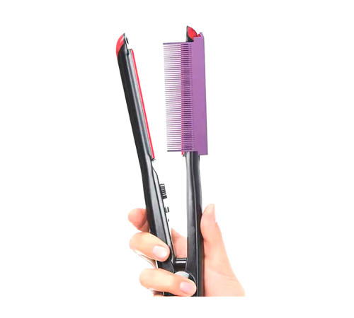 Расческа для волос на утюжок для укладки волос на липучке пластиковая, 93x34мм