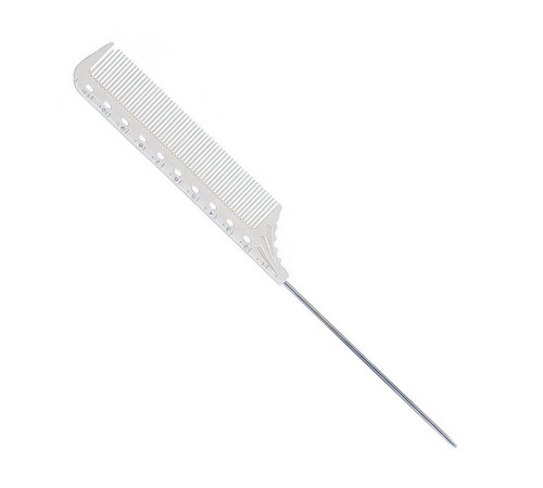 Расческа для волос Dr.Tsang Japan Comb G02 с металлическим хвостиком и разметкой, 220 мм белая