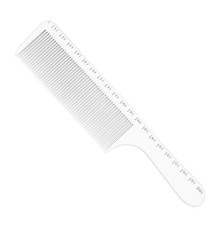 Гребінець для стрижки волосся Dr.Tsang Japan Comb G30 з ручкою та розміткою, 220 мм білий