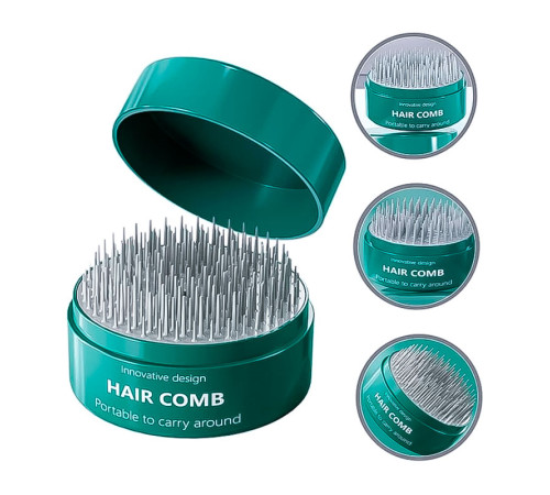 Компактний гребінець-масажер для волосся Pocket Hair Brush кишеньковий круглий білий