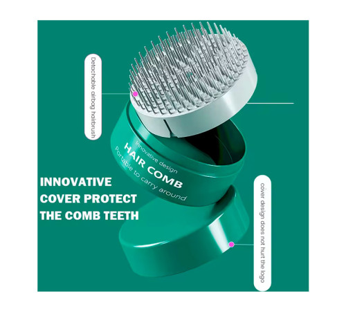 Компактний гребінець-масажер для волосся Pocket Hair Brush кишеньковий круглий білий