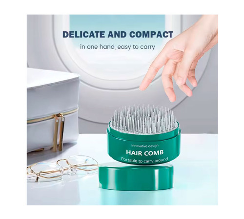Компактний гребінець-масажер для волосся Pocket Hair Brush кишеньковий круглий білий