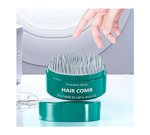 Компактний гребінець-масажер для волосся Pocket Hair Brush кишеньковий круглий білий