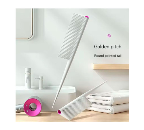 Перукарський гребінець Dyson Designed Comb для стрижки та укладання волосся термостійкий антистатичний, 21 см білий