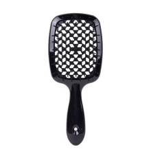 Janeke Продувний широкий гребінець для укладання волосся та сушіння феном Superbrush Plus Hollow Comb чорна з чорними зубчиками