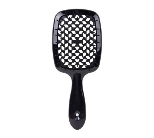 Janeke Продувний широкий гребінець для укладання волосся та сушіння феном Superbrush Plus Hollow Comb чорна з чорними зубчиками
