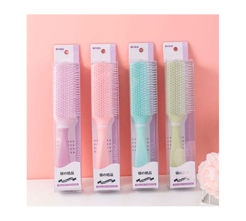 Масажна щітка Fashion Candy Comb для укладання волосся пласка рожева