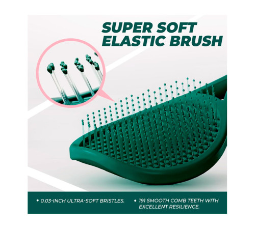 Продувна масажна щітка-браш Tennis Style Hair Brush для всіх типів волосся ультрам`яка зелена
