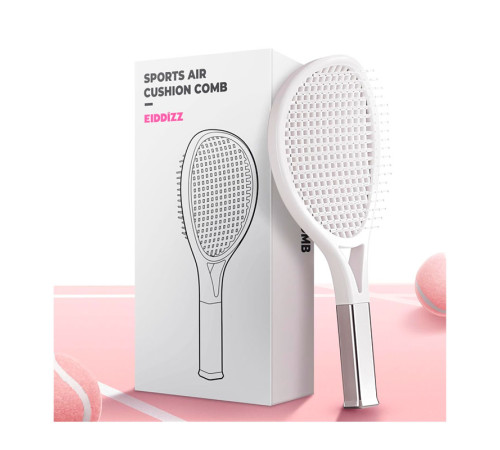 Продувна масажна щітка-браш Tennis Style Hair Brush для всіх типів волосся ультрам`яка рожева