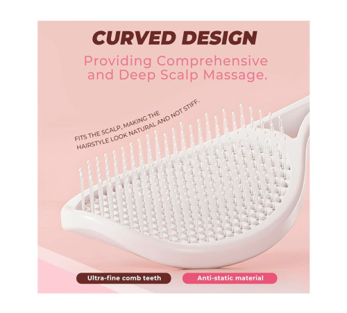 Продувна масажна щітка-браш Tennis Style Hair Brush для всіх типів волосся ультрам`яка рожева