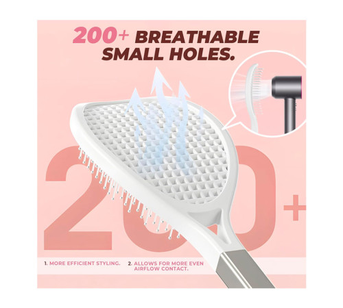 Продувна масажна щітка-браш Tennis Style Hair Brush для всіх типів волосся ультрам`яка рожева