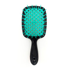 Janeke Продувний широкий гребінець для укладання волосся та сушіння феном Superbrush Plus Hollow Comb чорна з м'ятними зубчиками
