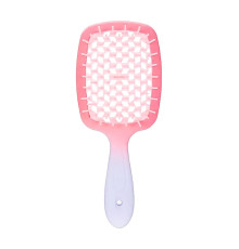 Janeke продувна широка щітка для укладання волосся та сушки феном Superbrush градієнт біло-рожева