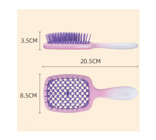 Janeke продувна широка щітка для укладання волосся та сушки феном Superbrush градієнт біло-фіолетова