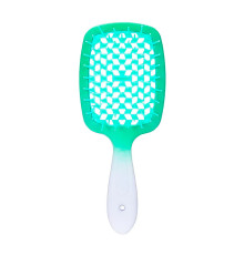Janeke продувна широка щітка для укладання волосся та сушки феном Superbrush градієнт зелений з білим