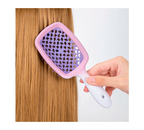 Janeke продувна широка щітка для укладання волосся та сушки феном Superbrush градієнт біло-фіолетова