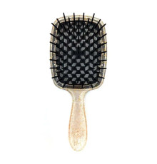Janeke Продувний гребінець для укладання та сушіння феном Superbrush Plus Hollow Comb прозора з блискітками чорні зубчики