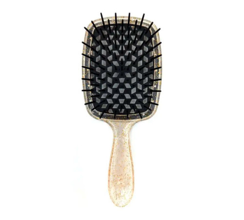 Janeke Продувний гребінець для укладання та сушіння феном Superbrush Plus Hollow Comb прозора з блискітками чорні зубчики