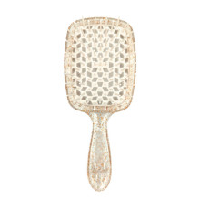 Janeke продувний гребінець для укладання та сушіння феном Superbrush Plus Hollow Comb прозорий з блискітками білі зубчики