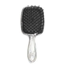 Janeke Продувний широкий гребінець для укладання волосся та сушіння феном Superbrush Plus Hollow Comb прозора ручка з чорними зубчиками