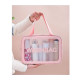Косметичка органайзер Beauty Case на блискавці с ручкою дорожній несесер рожевий розмір L 30x13x21 см