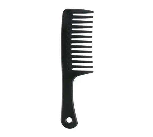 Гребінь для волосся з ручкою та широкими зубцями Wide Tooth Comb пластиковий, 25 см чорний