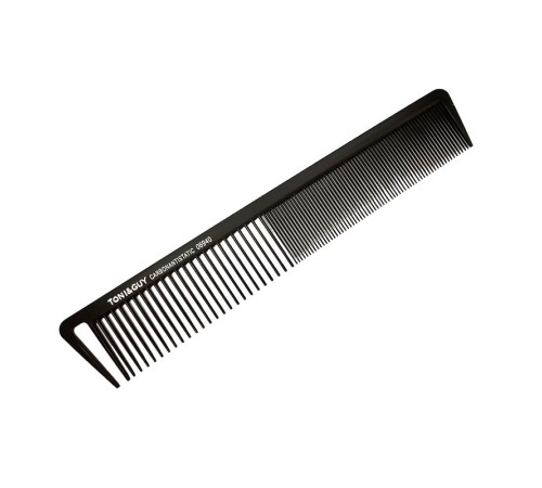 Гребінець-планка Toni&Guy 06940 Carbon Antistatic для стрижки волосся комбінований карбоновий антистатичний 21,5 см чорний